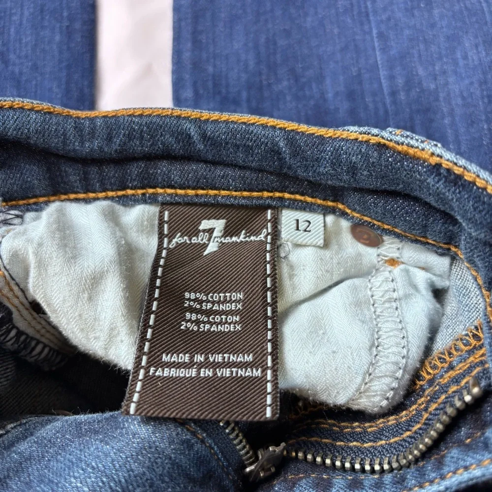 7 For All Mankind Roxanne Women’s Jeans Size 12 Blue Mid Rise Slim Bootcut